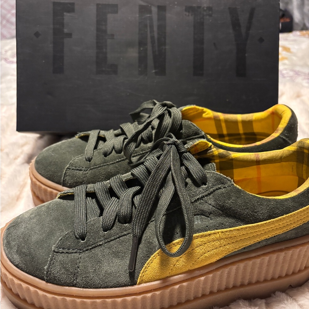 PUMA Fenty x Creeper Fenty Green and Yellow Sneakers (WMNS)